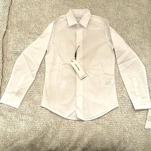 BOYS CALVIN KLEIN *SLIM FIT* WHITE DRESS SHIRT